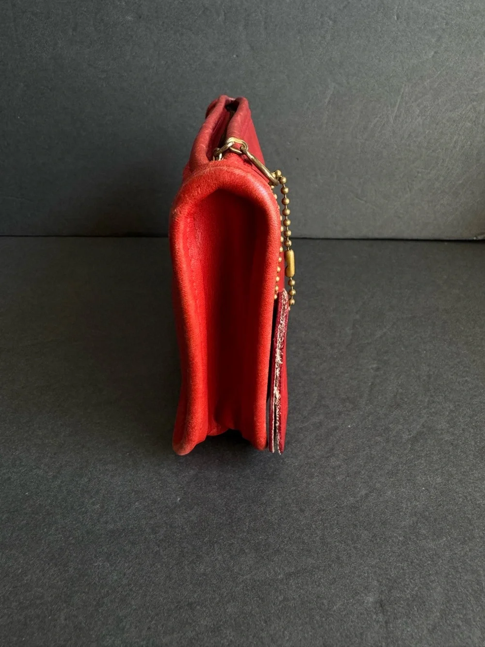 Vintage Coach Chunky Case Apple Red Leather #7165 Cosmetic Pouch Rare Clutch